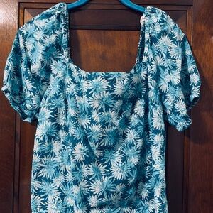 MICHAEL Michael Kors Blue and White Floral Blouse